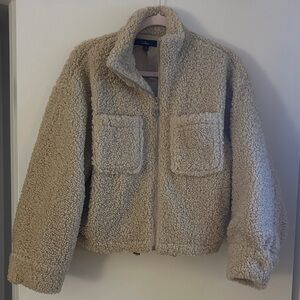 Lulu's Cream Sherpa Zip-Up Hoodie